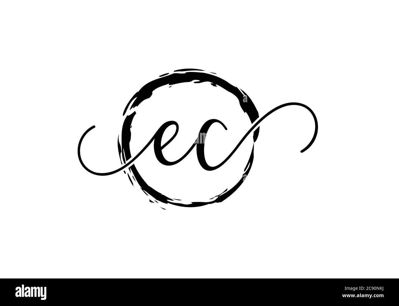 Initial Monogram Letter E C Logo Design Vector Template. E C Letter ...