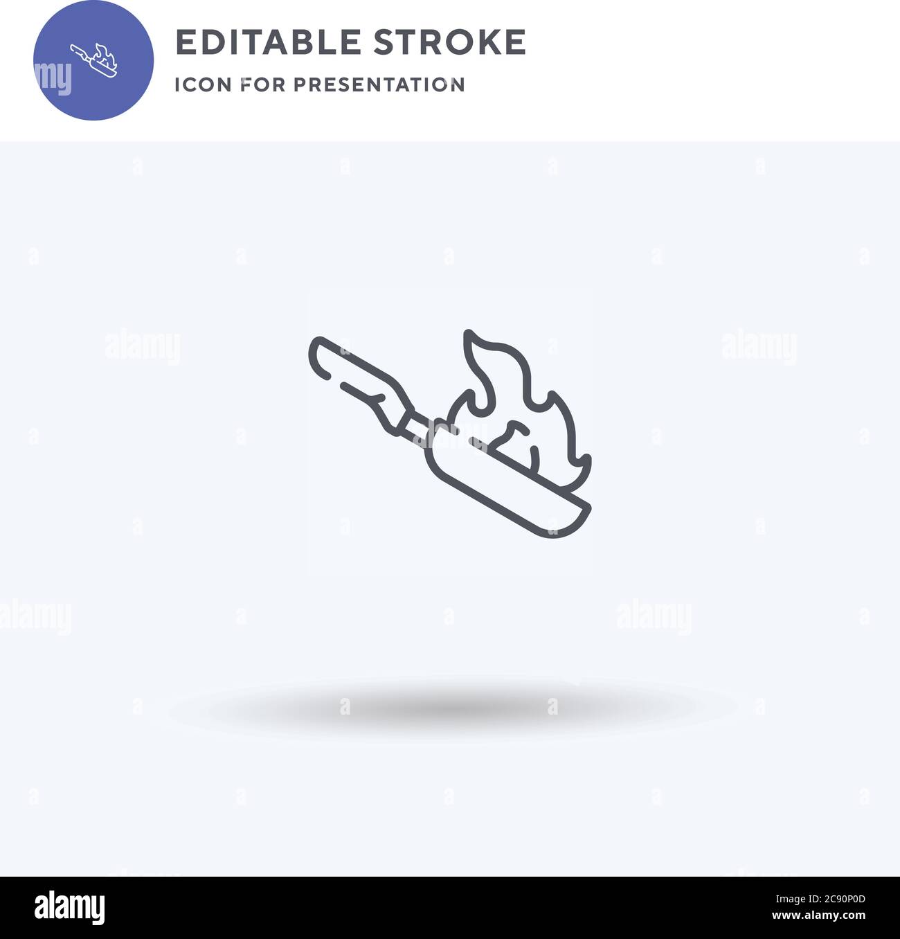 Flambe icon vector, filled flat sign, solid pictogram isolated on white ...