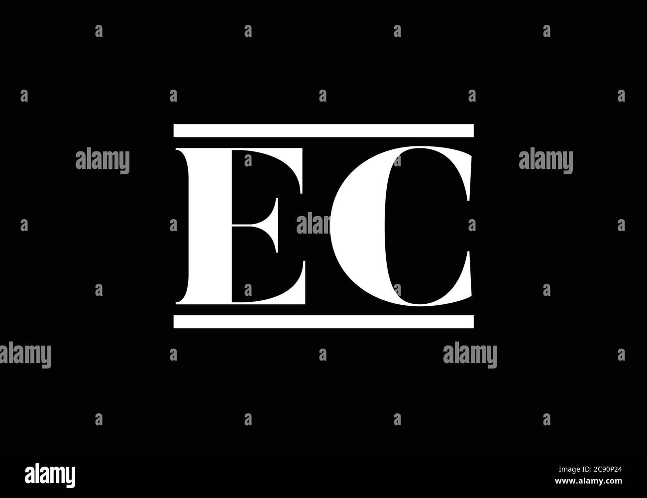 Initial Monogram Letter E C Logo Design Vector Template. E C Letter ...