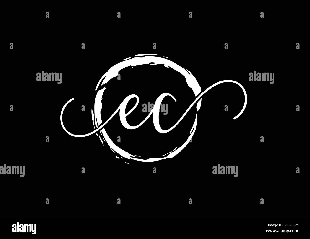 Initial Monogram Letter E C Logo Design Vector Template. E C Letter ...