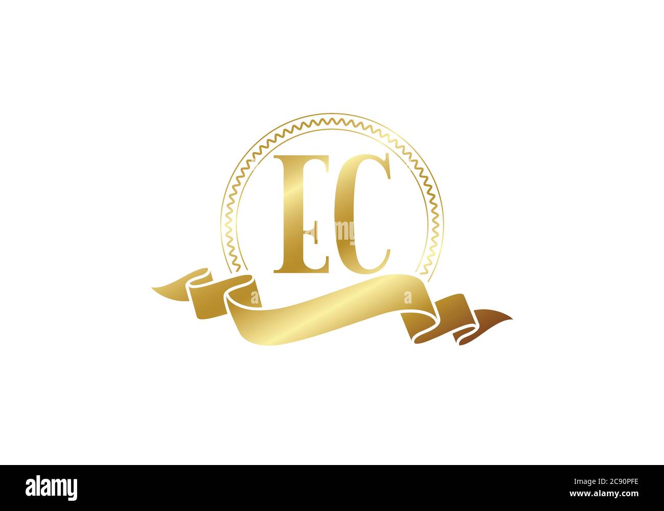 Initial Monogram Letter E C Logo Design Vector Template. E C Letter ...