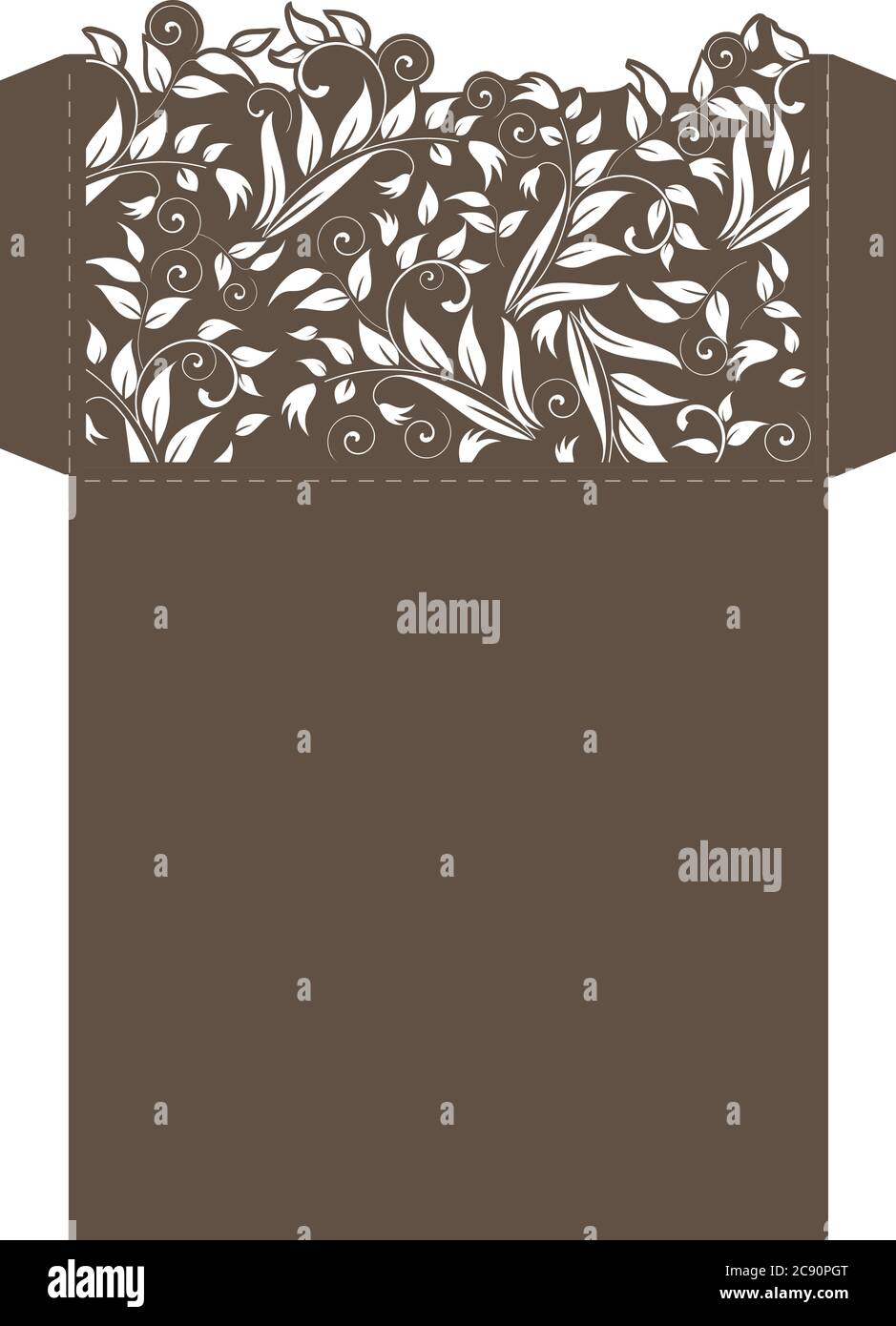 Paper lace envelope template. Wedding invitation envelope mockup for