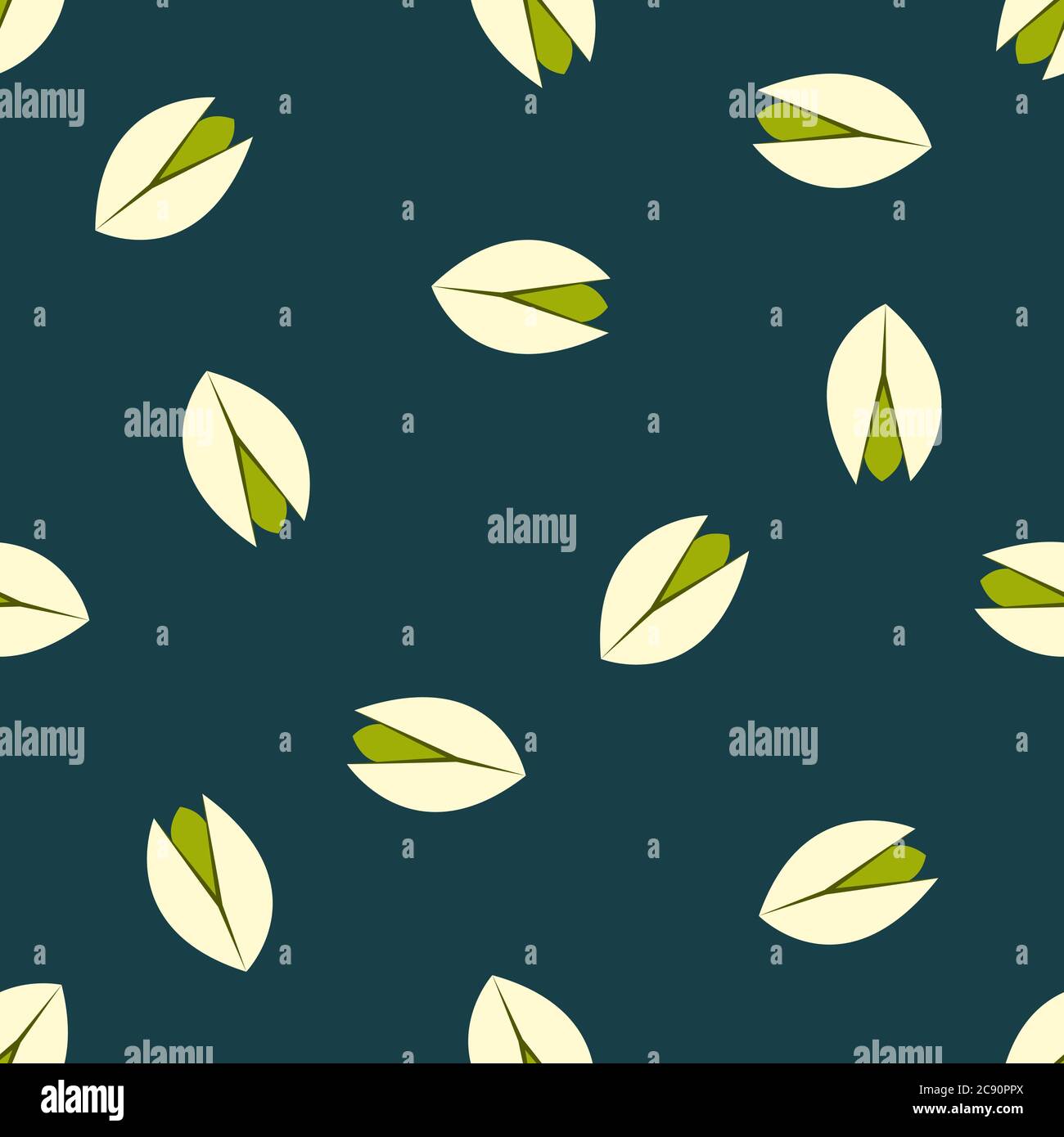 Vector background with pistachio nuts in flat style Stock Vector