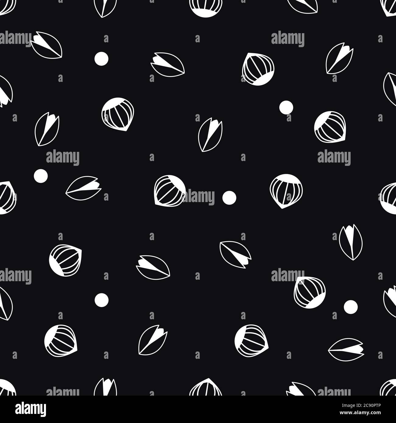 Nuts Vector illustration in thin line style Stock Vector