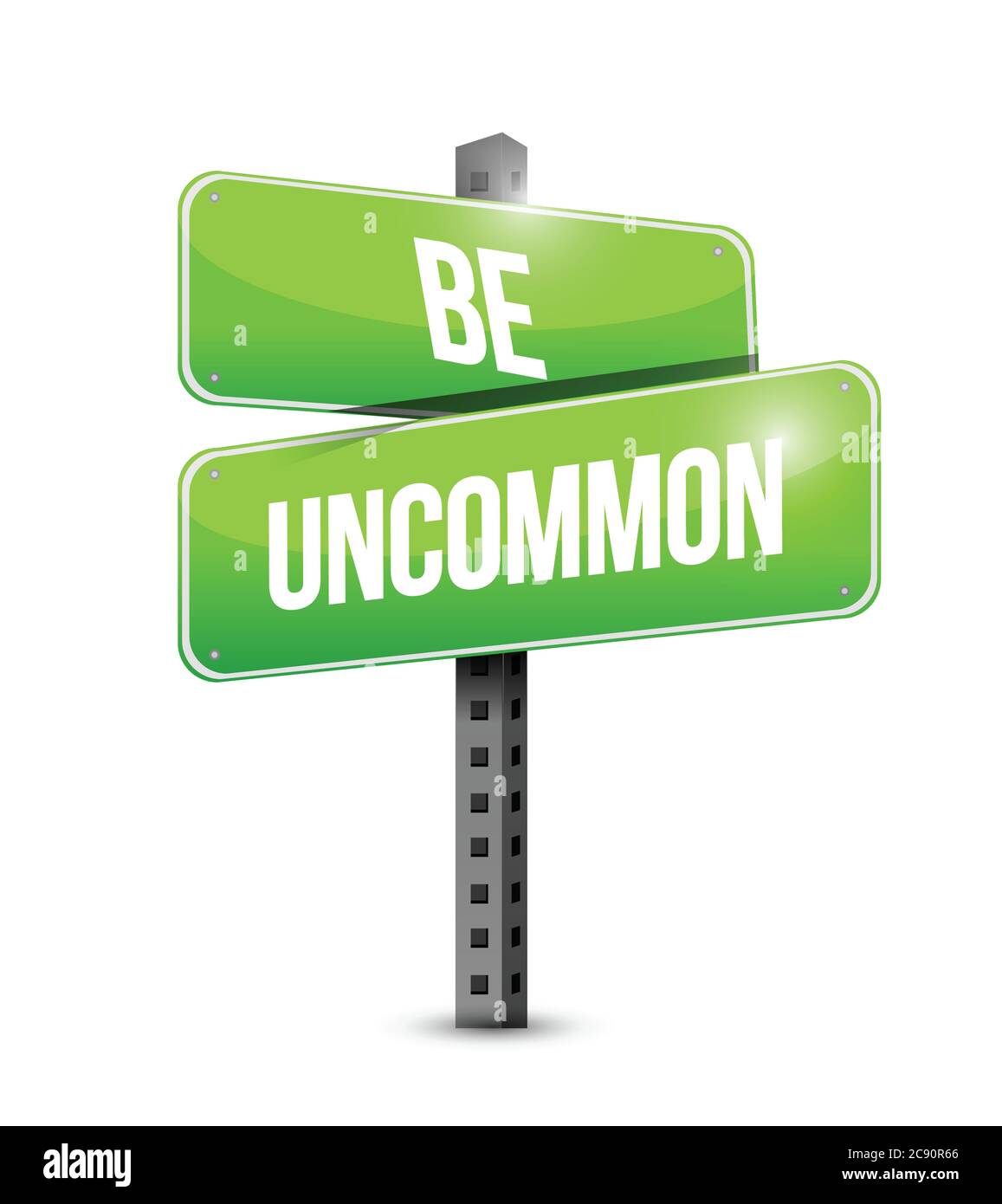 Be uncommon sign illustration design over a white background Stock ...