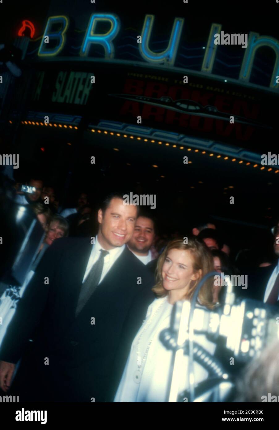 Westwood, California, USA 5th February 1996 Actor John Travolta and actress Kelly Preston attend 20th Century Fox' 'Broken Arrow' Premiere on February 5, 1996 at Mann Village Theatre in Westwood, California, USA. Photo by Barry King/Alamy Stock Photo Stock Photo