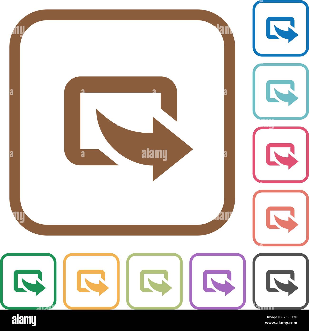Export simple icons in color rounded square frames on white background ...