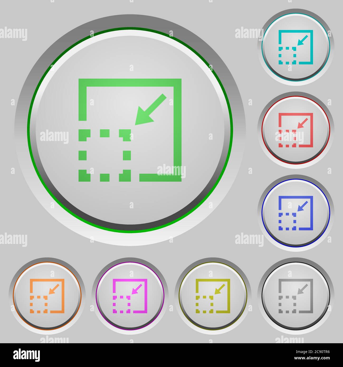 Minimize element color icons on sunk push buttons Stock Vector Image ...