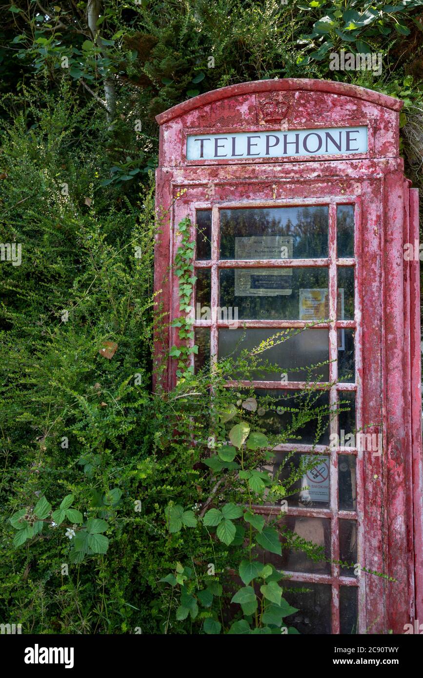 A redundant payphone in rural England Stock Photo