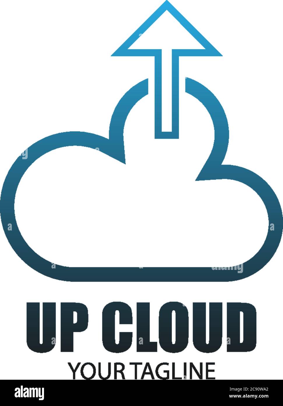 Up cloud icon logo design concept vector illustation Stock Vector