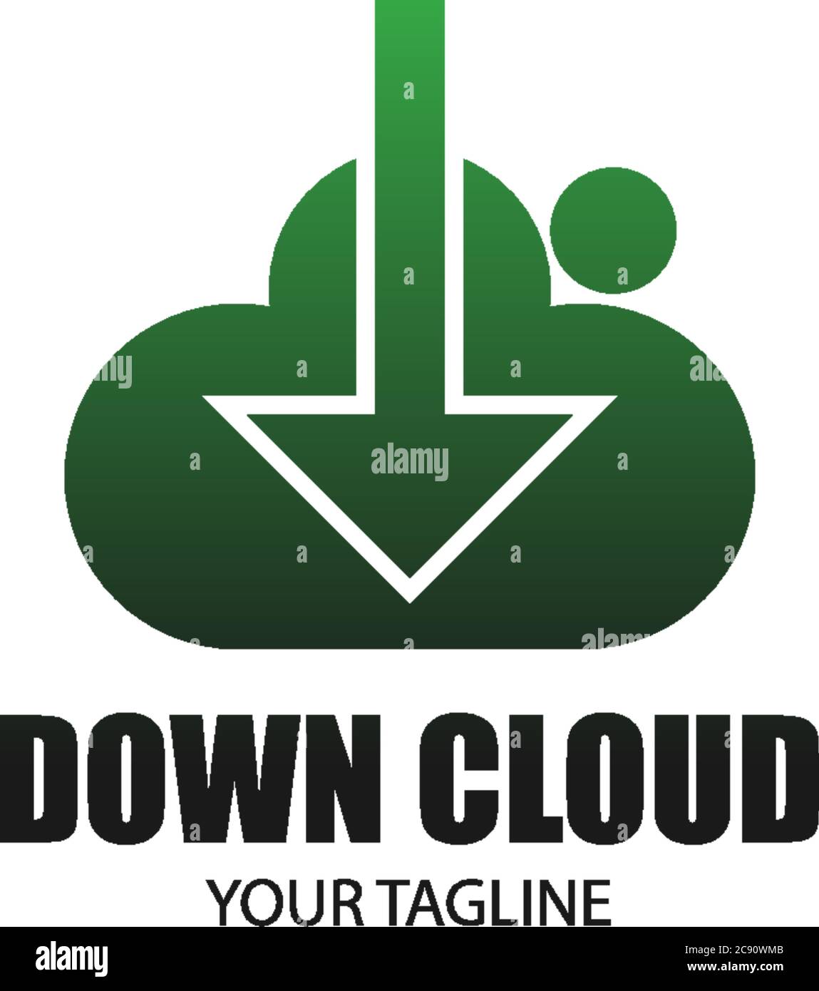 Down cloud icon logo design concept vector illustation Stock Vector