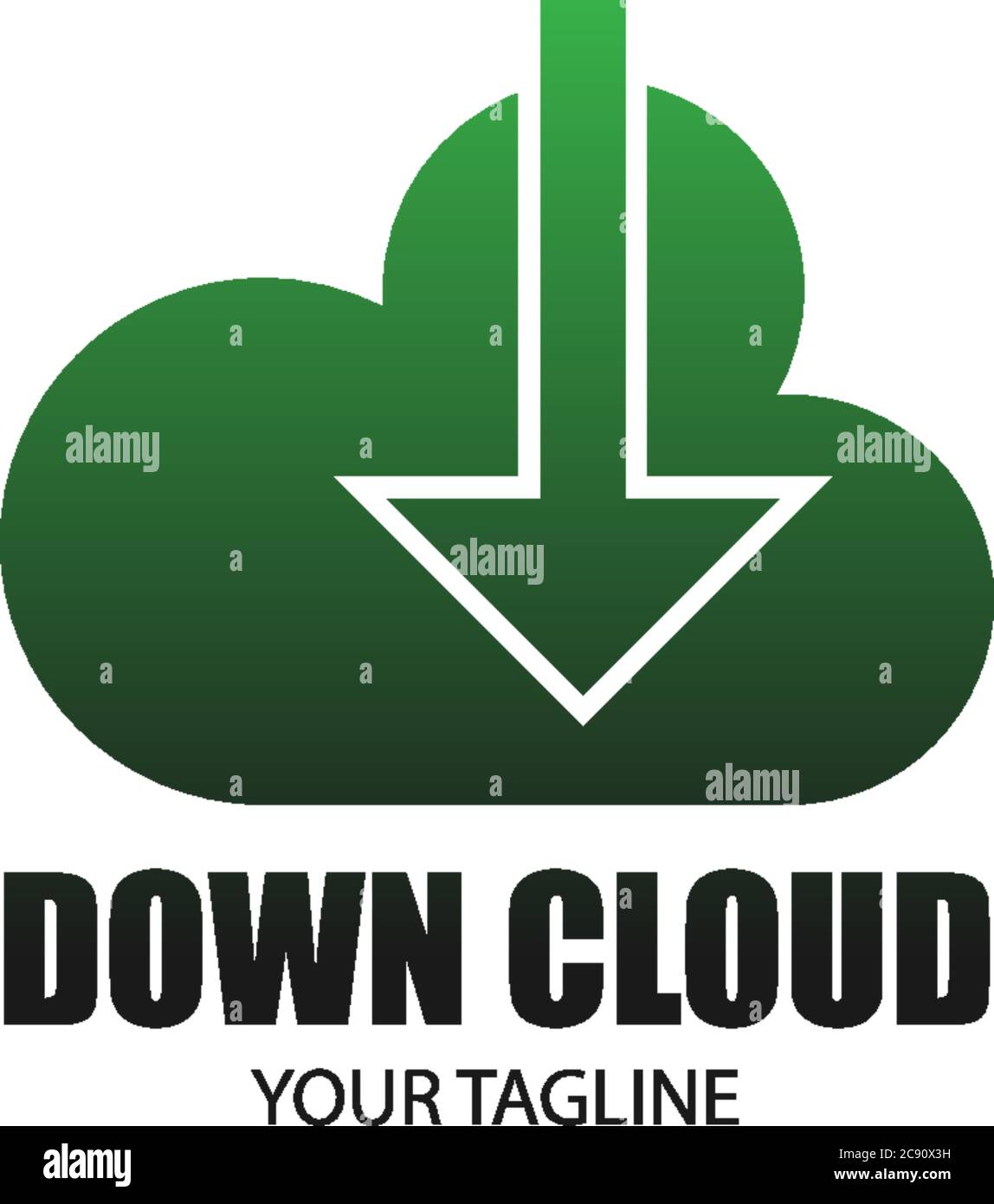Down cloud icon logo design concept vector illustation Stock Vector
