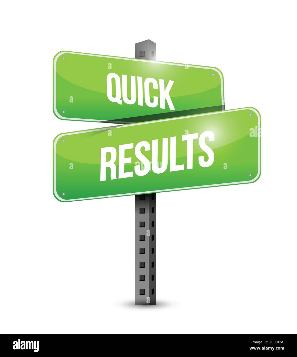 Quick results street sign illustration design over a white background Stock Vector