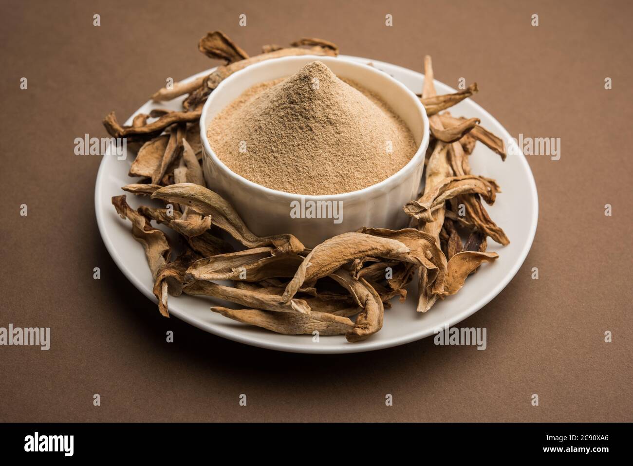 dry mango powder also known as Amchoor or Amchur, it's an Indian Spice with dried fruit Stock Photo