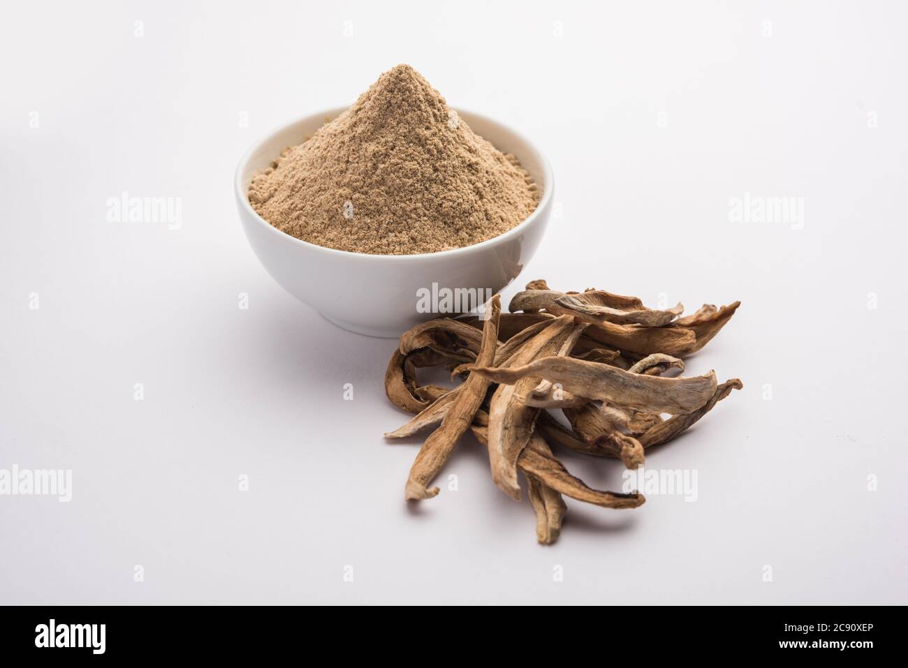 dry mango powder also known as Amchoor or Amchur, it's an Indian Spice with dried fruit Stock Photo