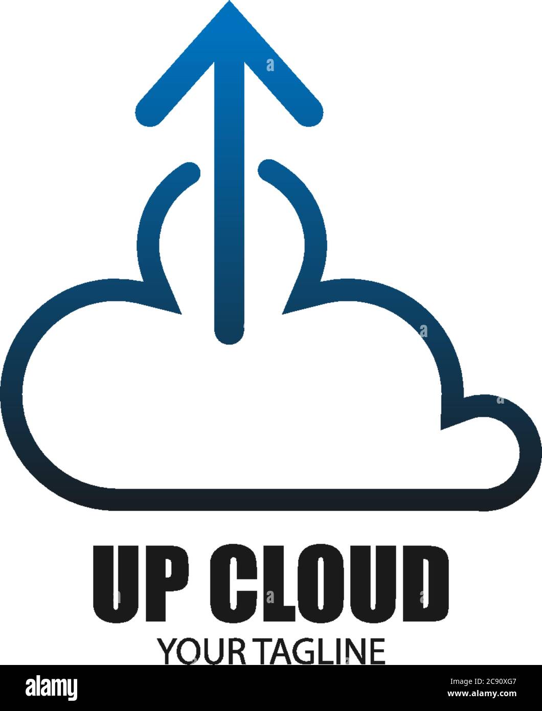 Up cloud icon logo design concept vector illustation Stock Vector