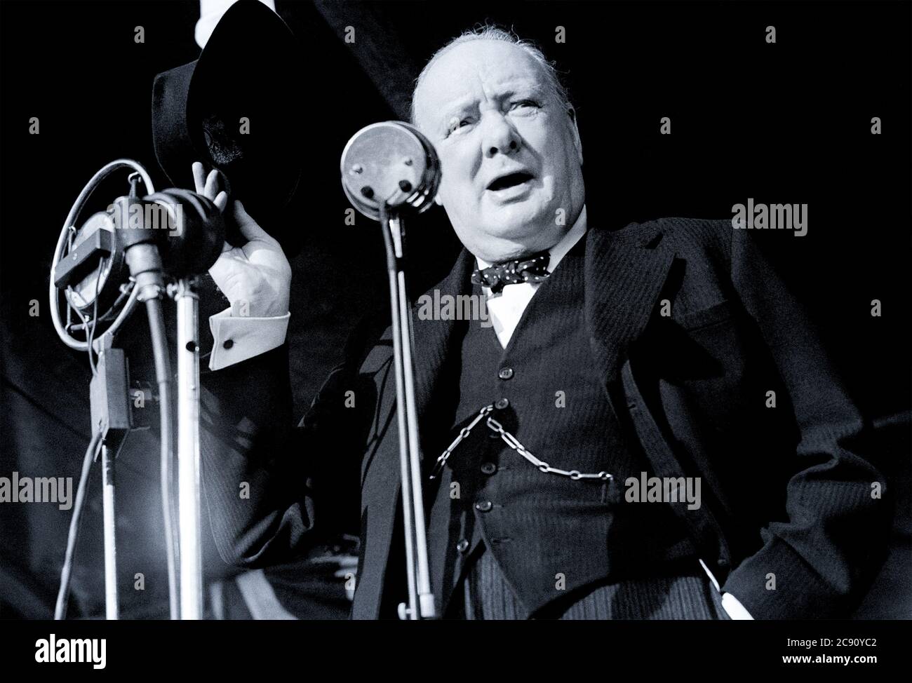 Sir Winston Churchill British Prime Minister public speech Stock