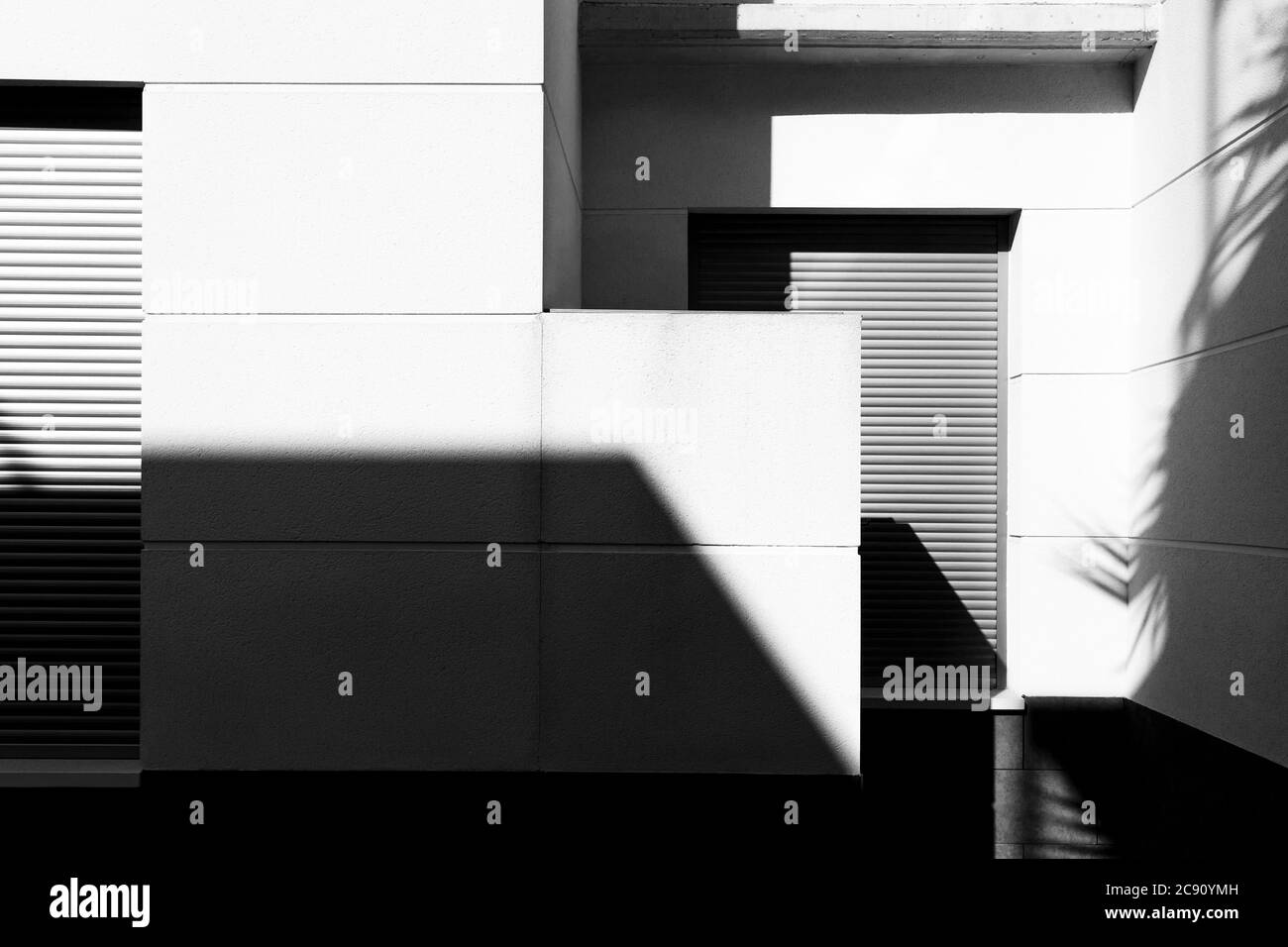 Composition of light and shadow on the facade of the house Stock Photo