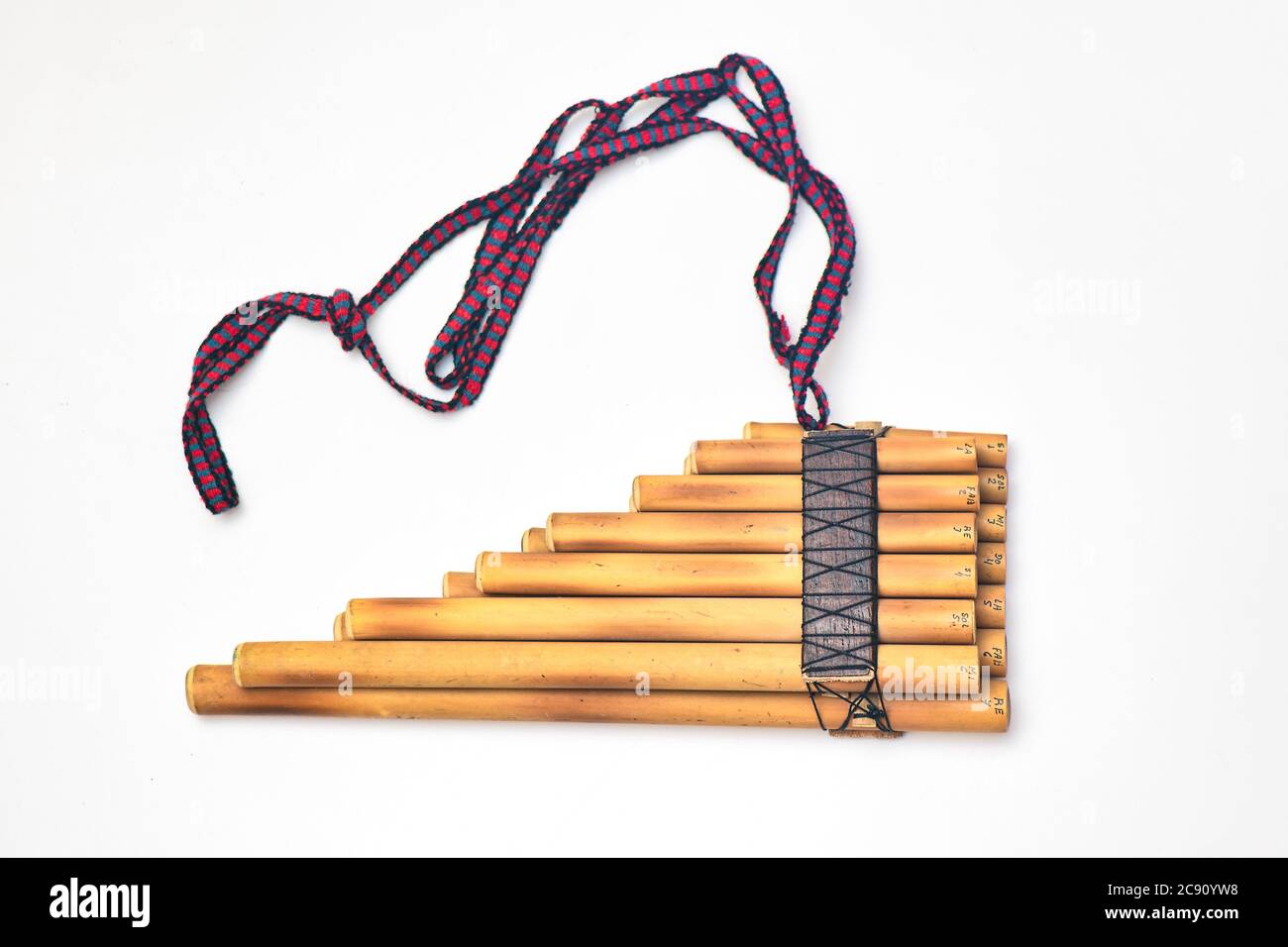 Pan flute andean wind instrument on a white background Stock Photo Alamy