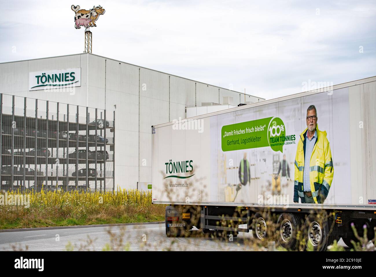 A truck drives to the grounds, headquarters of the Toennies group in ...