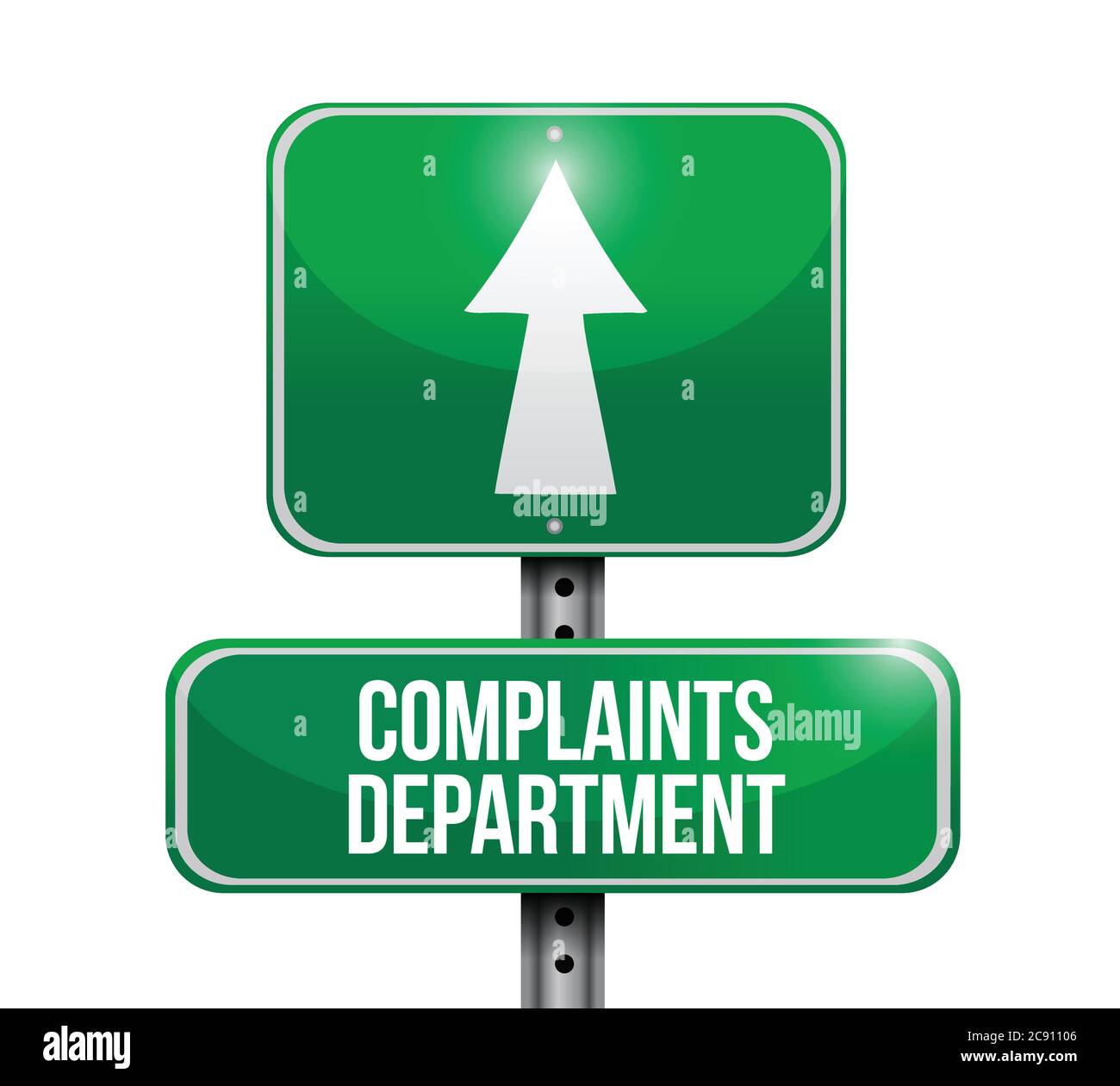 Complaints department road sign illustration design over a white background Stock Vector