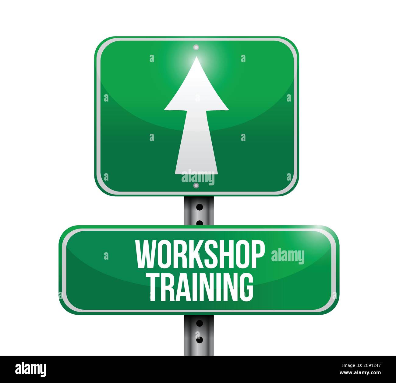 Workshop training road sign concept illustration design graphic Stock Vector