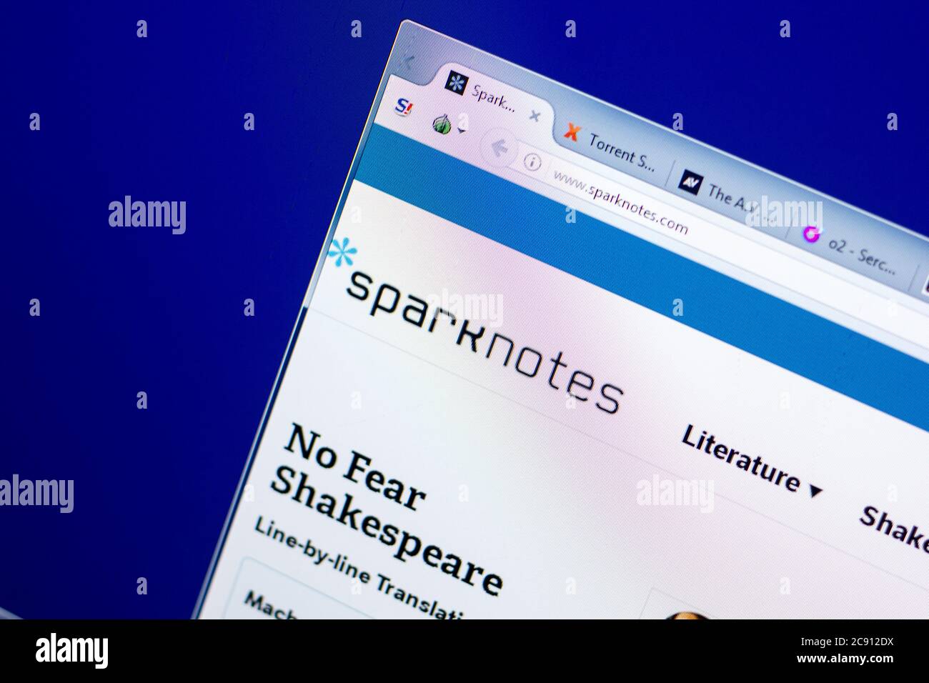 Ryazan, Russia - May 27, 2018: Homepage of SparkNotes website on the ...