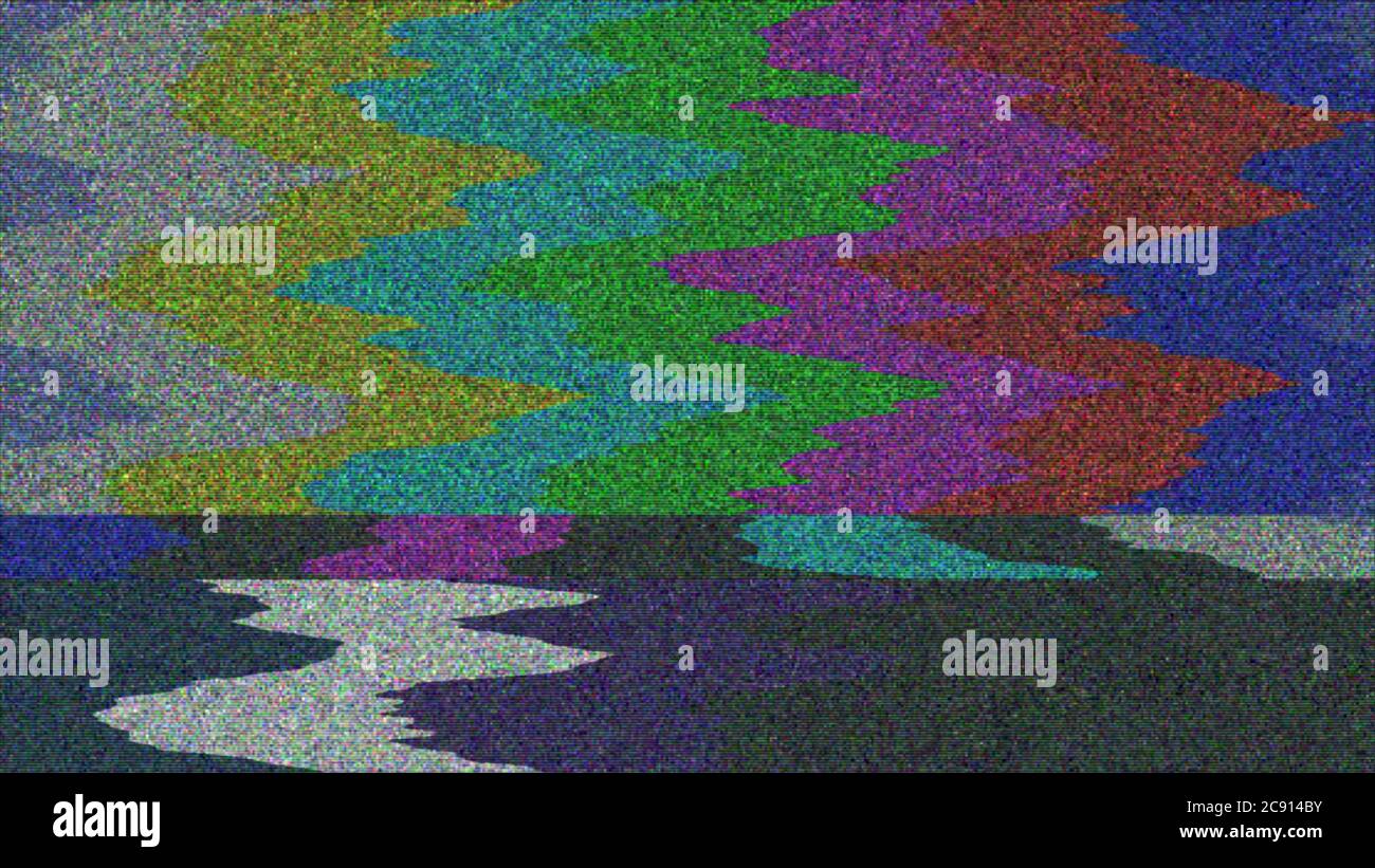 Glitch noise distortion of broken video empty background, VHS effect ...