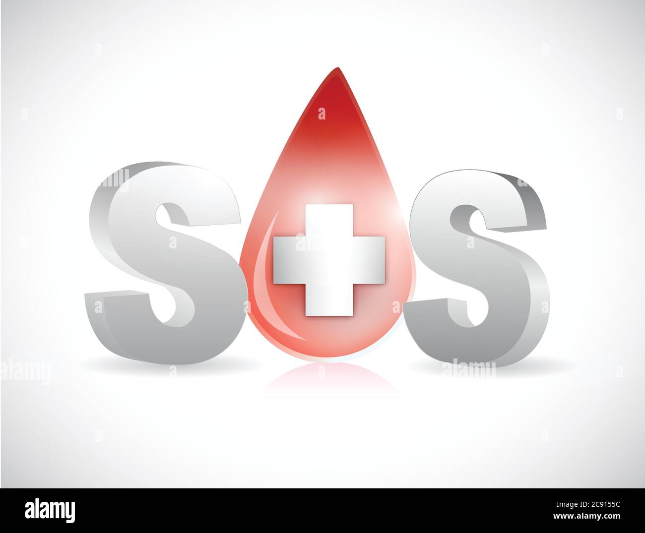 Sos blood illustration design over a white background Stock Vector