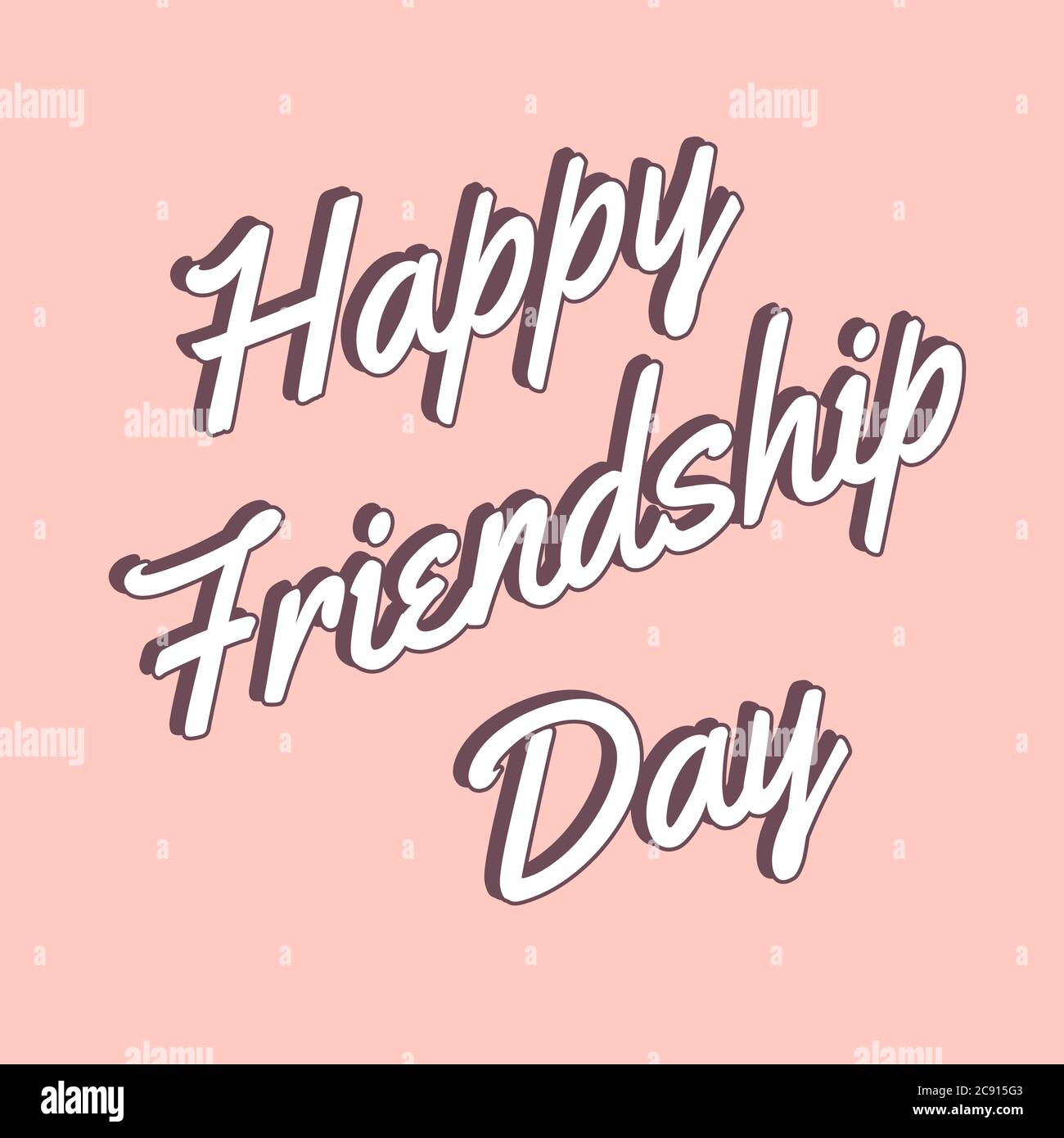 Happy friendship day illustration in white color with pink background