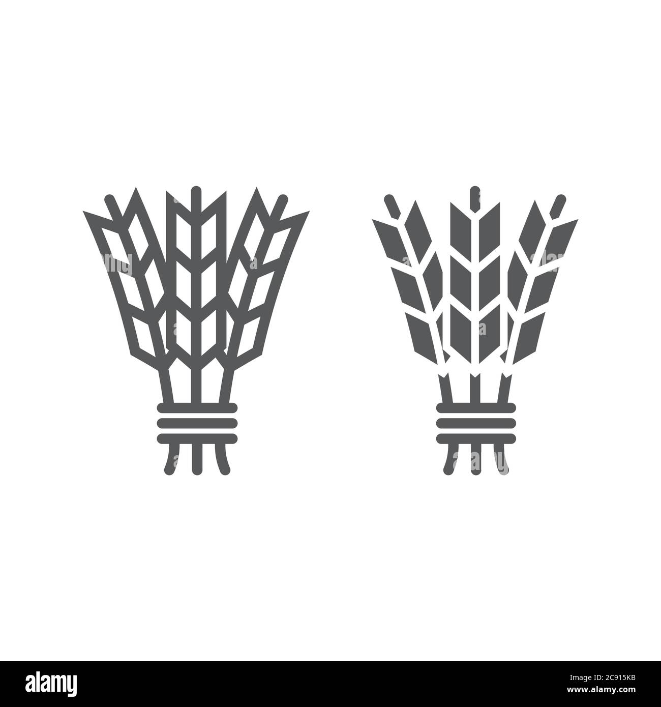 Barley line and glyph icon, harvest and rye, wheat sign, vector graphics, a linear pattern on a white background. Stock Vector