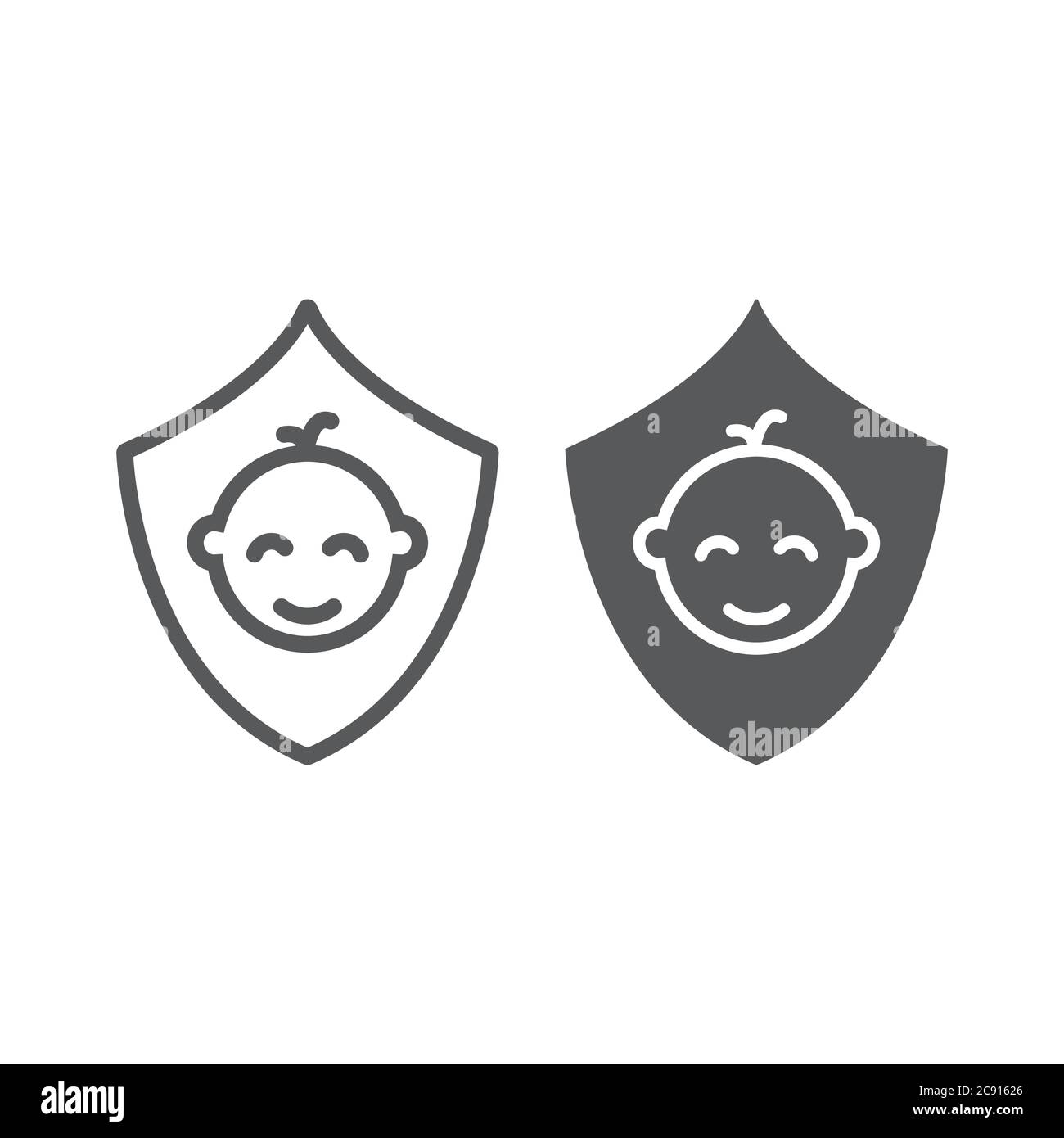 Children insurance line and glyph icon, kids and care, family insurance ...