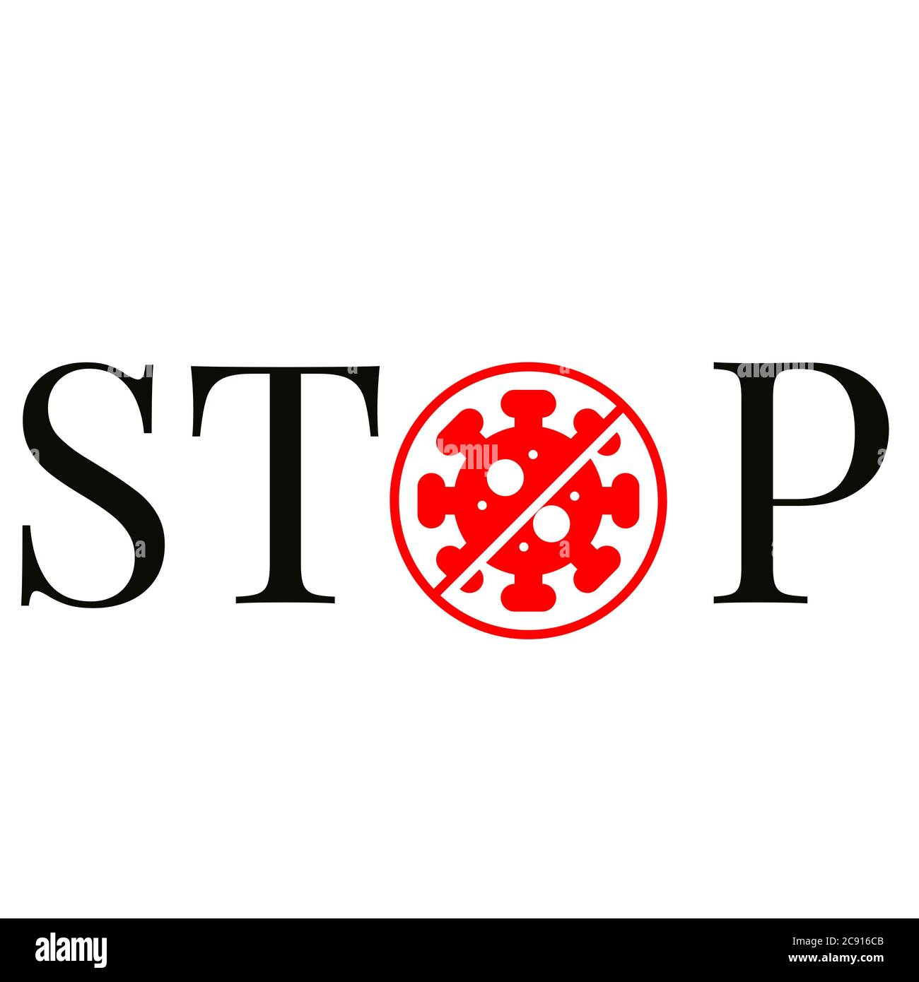 Stop Corona virus illustration with white background. Stop Corona virus rendering. Stock Photo