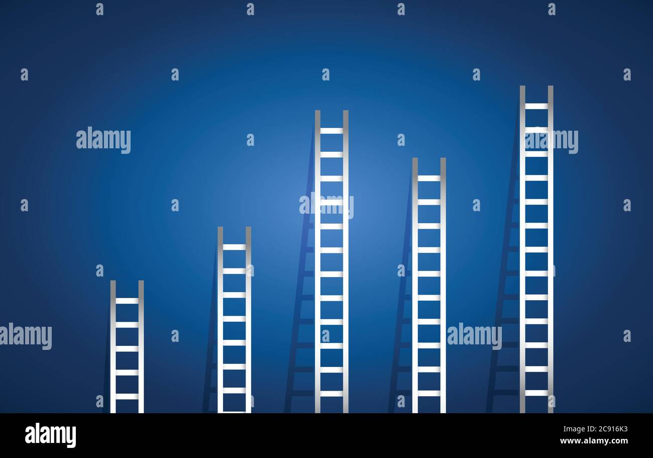Set of ladders illustration design over a blue background Stock Vector