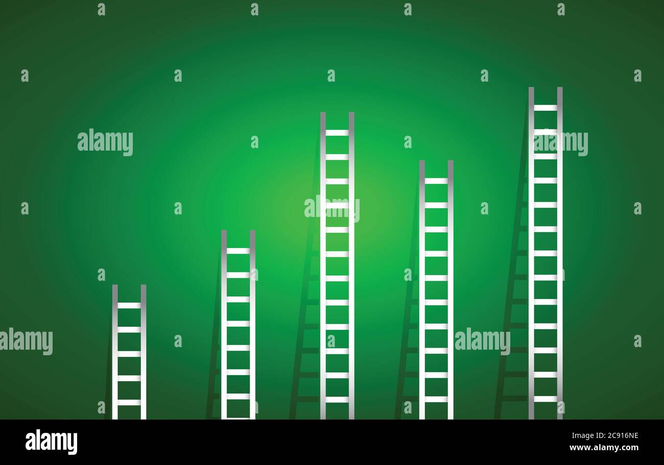 Set of ladders over a green gradient background Stock Vector Image ...
