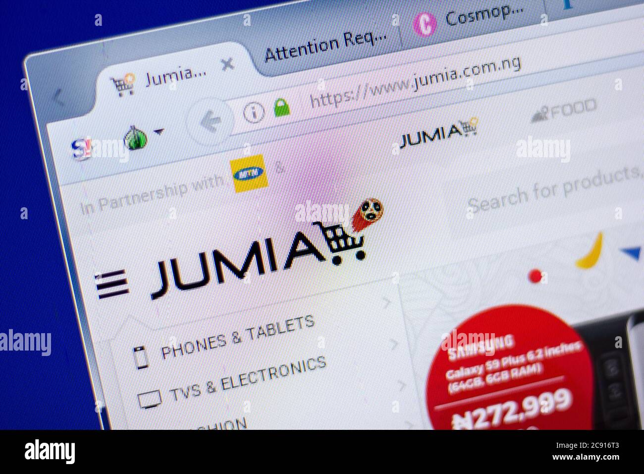 Ryazan, Russia June 05, 2018 Homepage of Jumia website on the