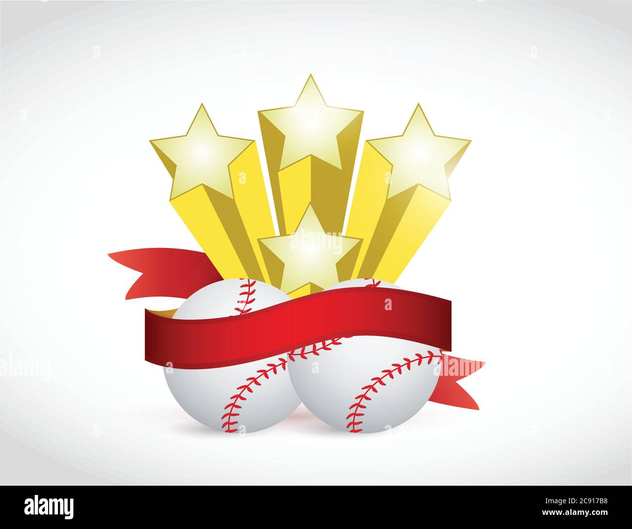 Baseball champion ribbon illustration design over a white background Stock Vector