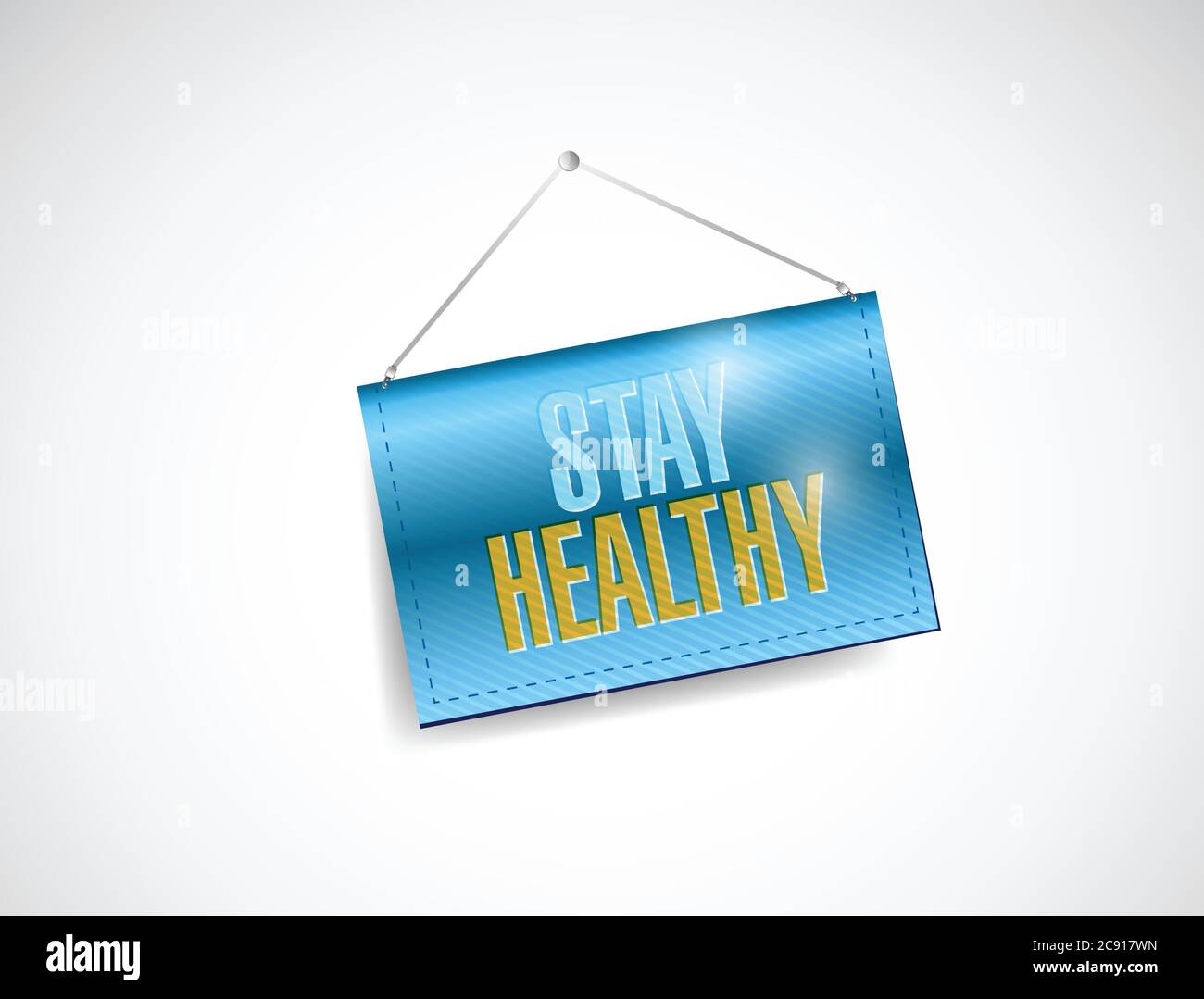 Stay healthy hanging banner illustration design over a white background Stock Vector
