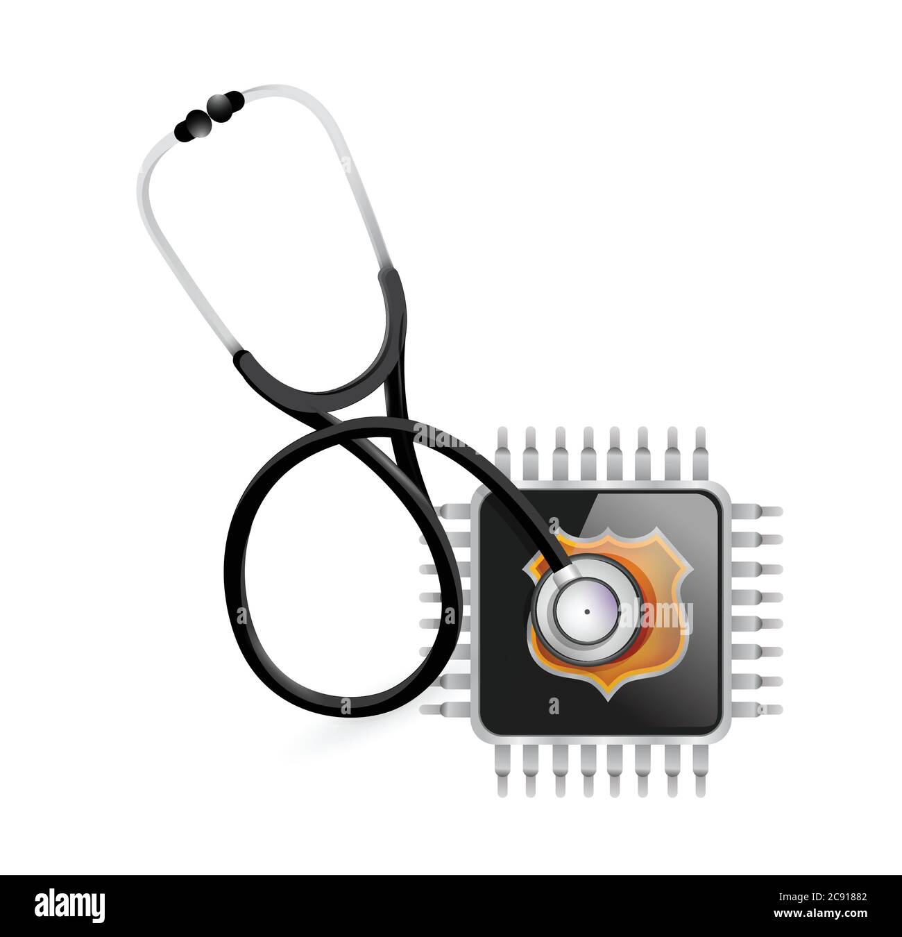 3d illustration electronic chip over Stock Vector Images Alamy