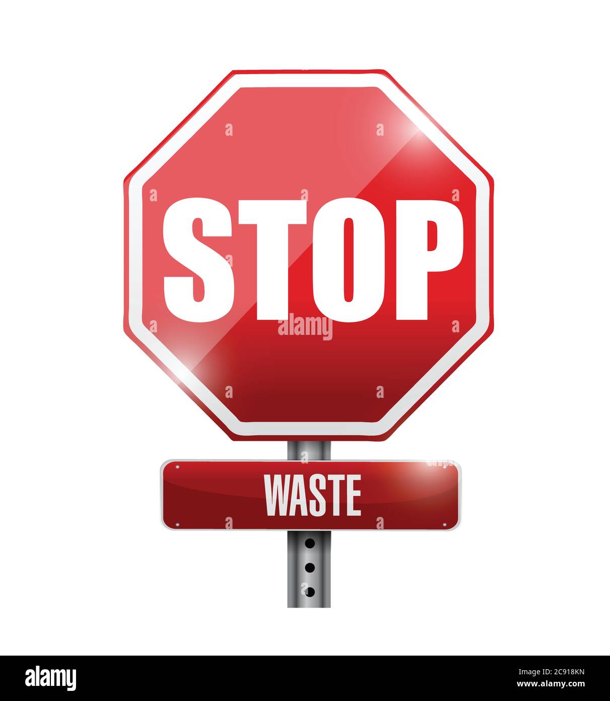 Stop waste street sign illustration design over a white background Stock Vector