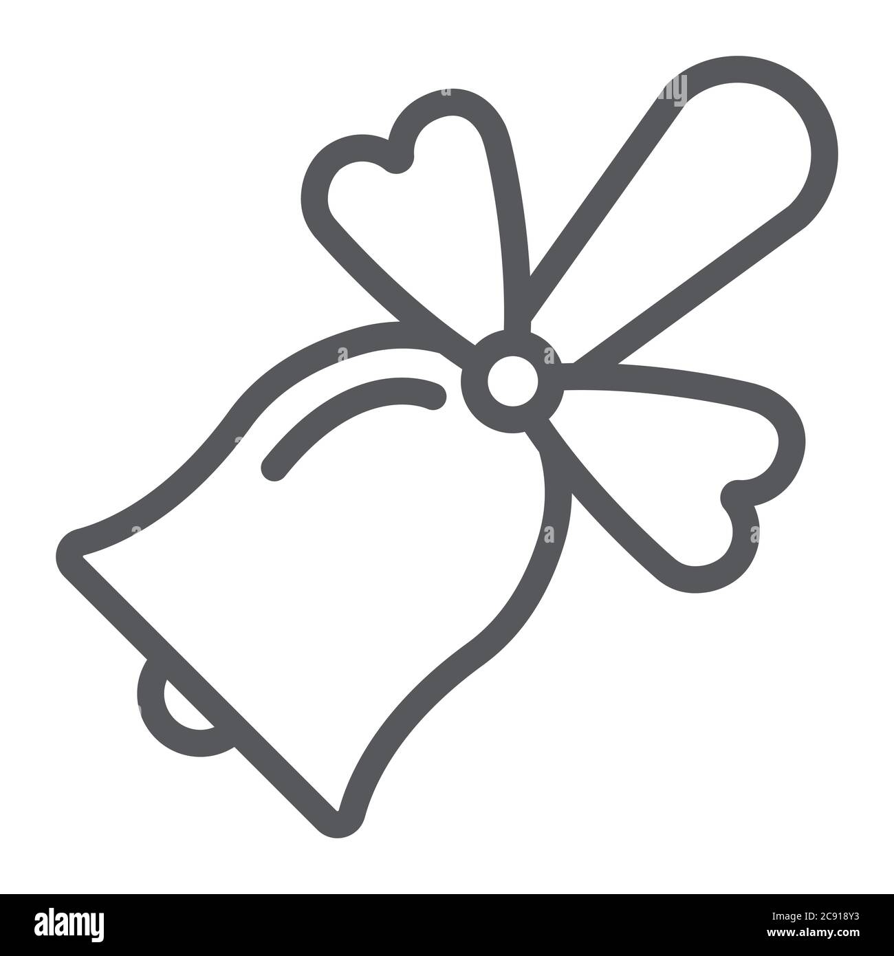 School bell line icon, alarm and ring, handbell sign, vector graphics ...