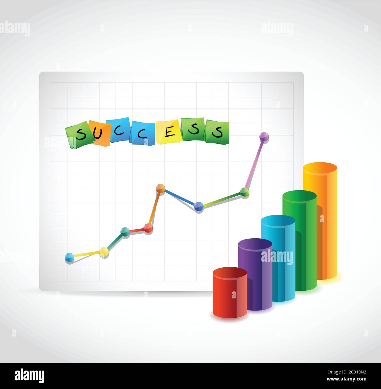 Success graphs illustration design over a white background Stock Vector ...