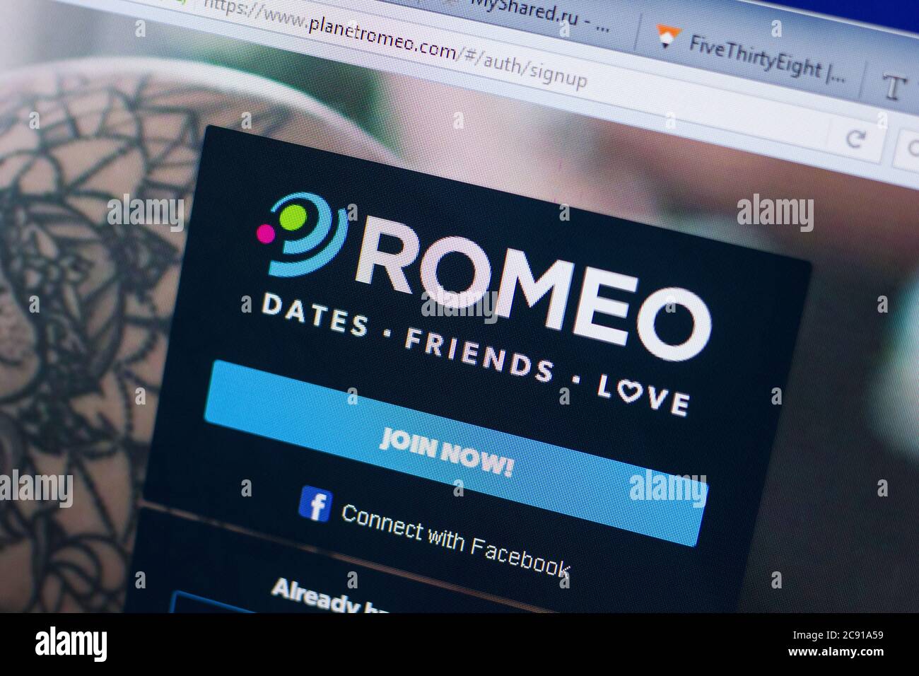 Ryazan, Russia - June 16, 2018: Homepage of PlanetRomeo website on the  display of PC, url - PlanetRomeo.com Stock Photo - Alamy
