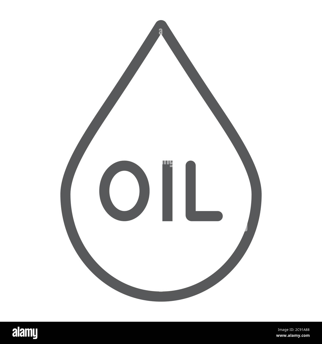 Oil drop line icon, fuel and liquid, oil droplet sign, vector graphics, a linear pattern on a