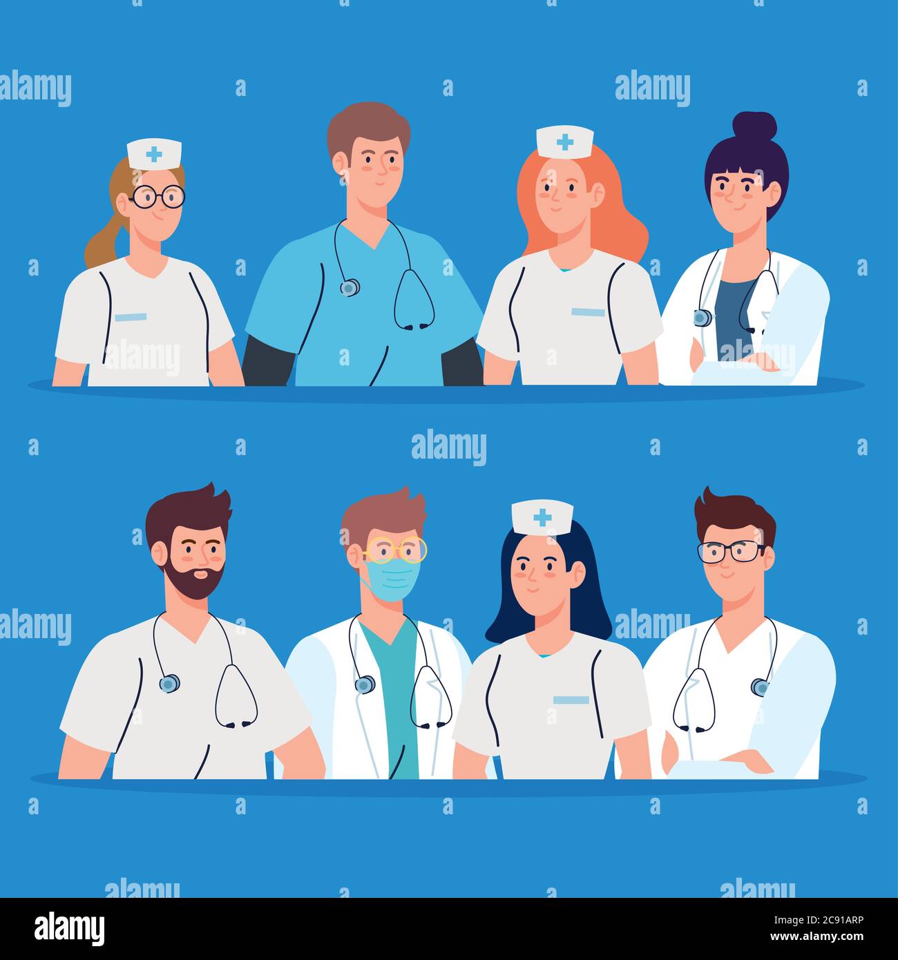 medical team and staff, nurses and doctors Stock Vector Image & Art - Alamy