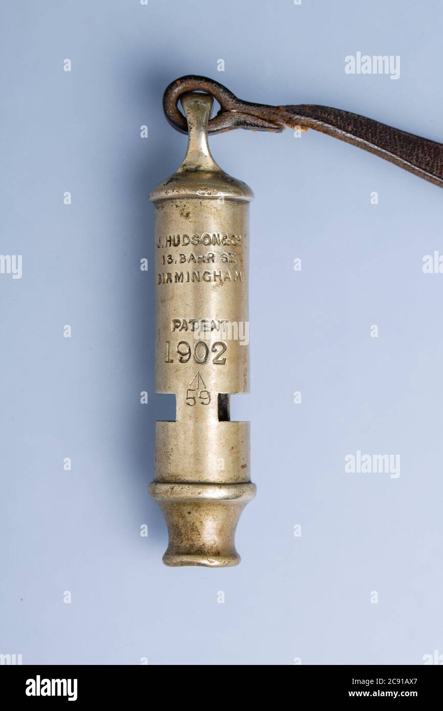 Hudson infantry whistle '1902', marked 'N.F.' (Northumberland Fusiliers) W354 Stock Photo