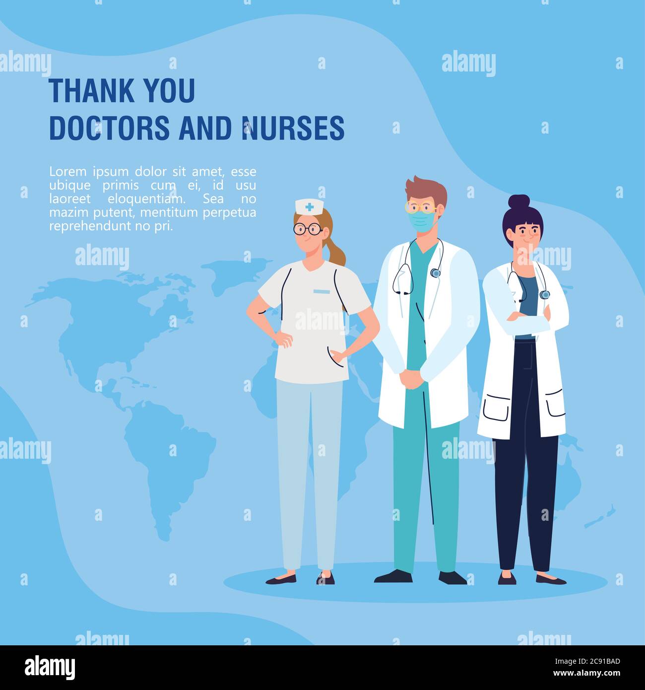 thank you doctor and nurses working in hospitals, staff doctors and ...