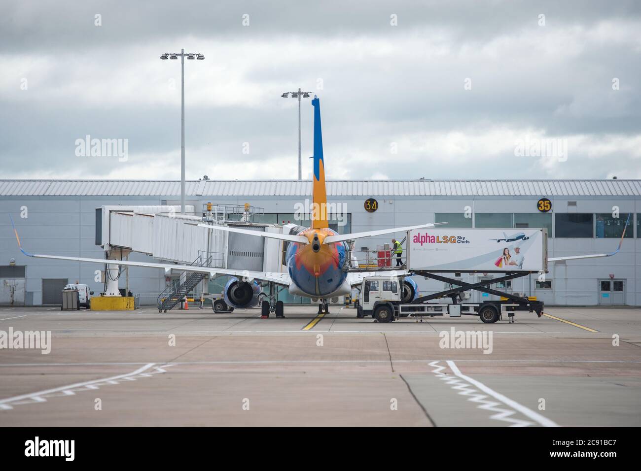 Glasgow, Scotland, UK. 28th July, 2020. Pictured Airport ground crews