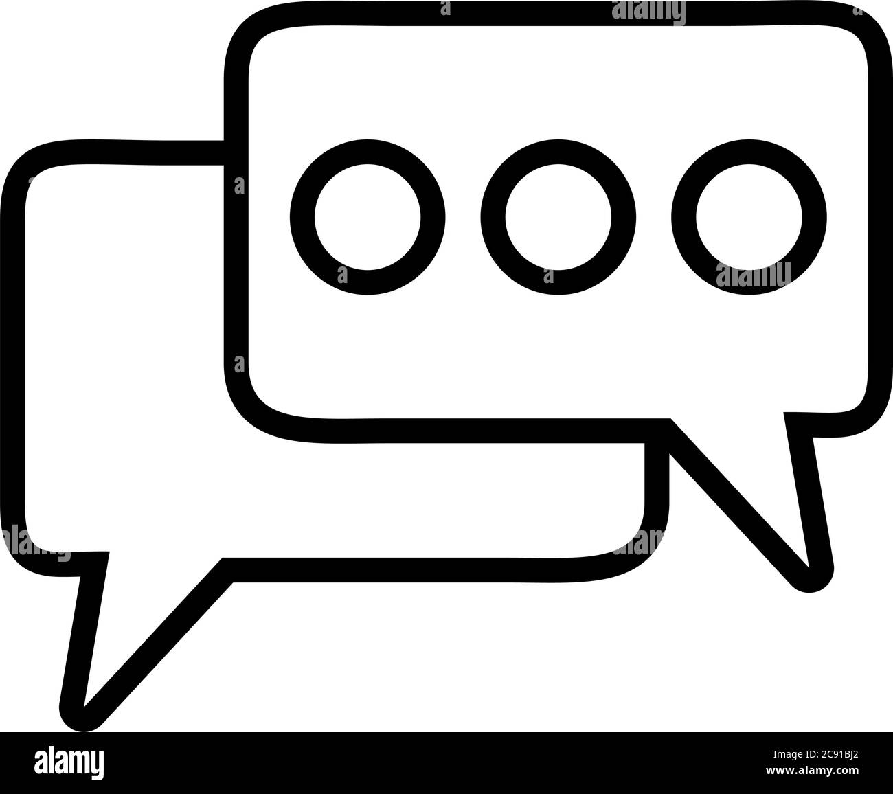 speech bubbles icon over white background, line style, vector ...