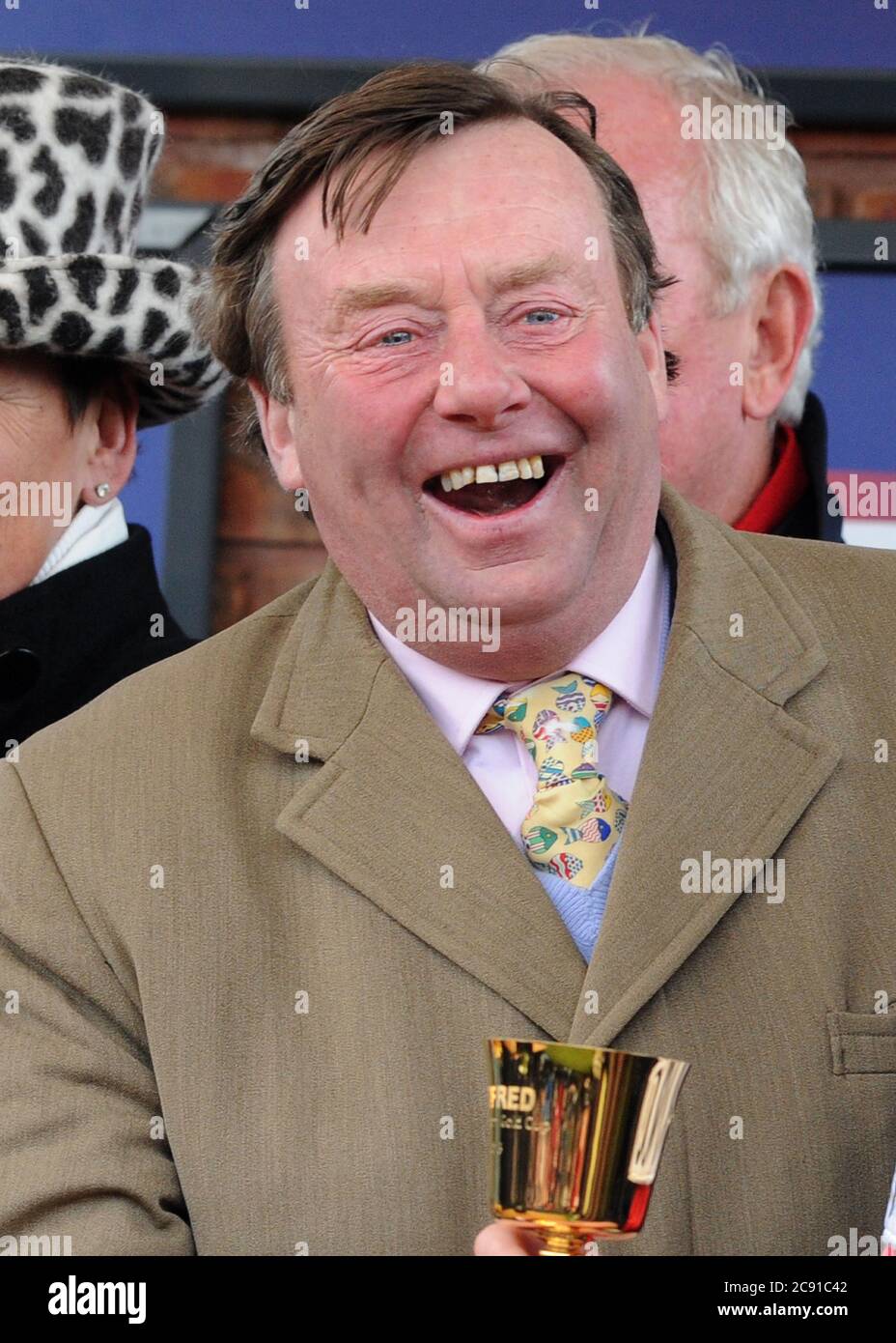 Nicky Henderson OBE is a British racehorse trainer. He has been British jump racing Champion Trainer six times. Stock Photo
